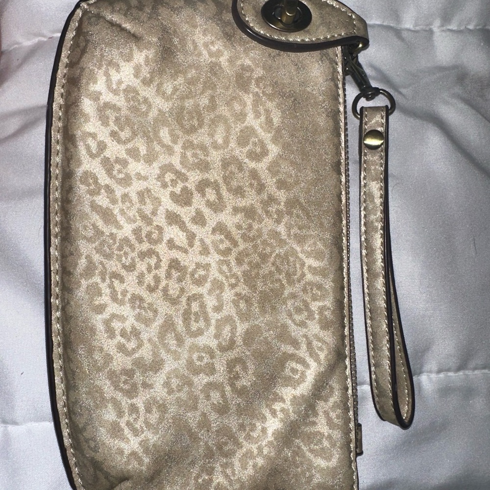 Leopard Print Wristlet Clutch